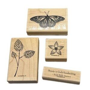 Stampin' Up!‎ God's Beauty Rubber Stamps Lot of 4 Nature Butterfly Flower